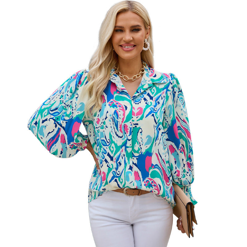 Multicolor Paisley Collared Button Down