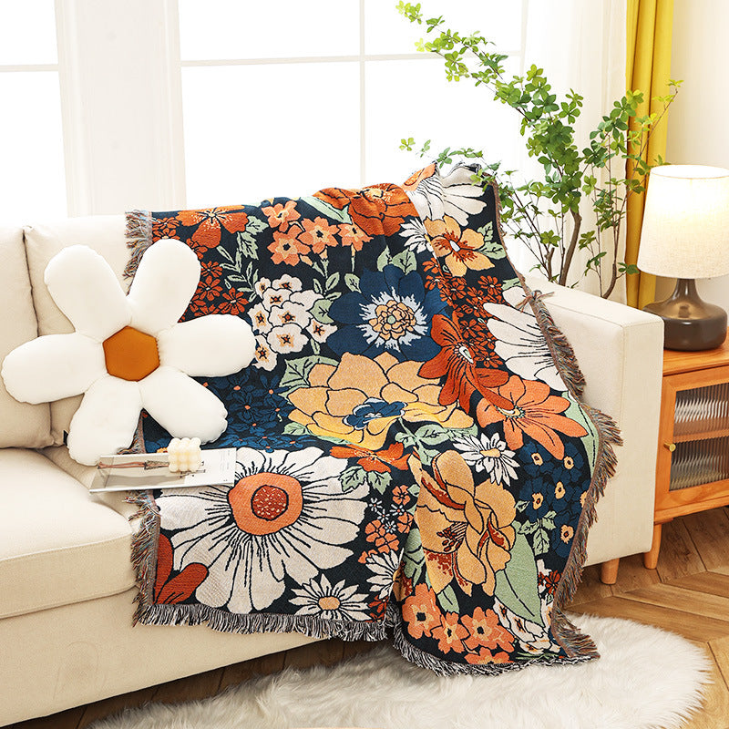 Whimsical Floral Blanket, Groovy Floral Blanket