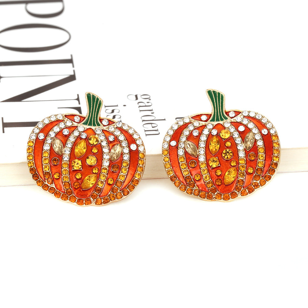 Pumpkin Orange Sparkle Stud Earrings