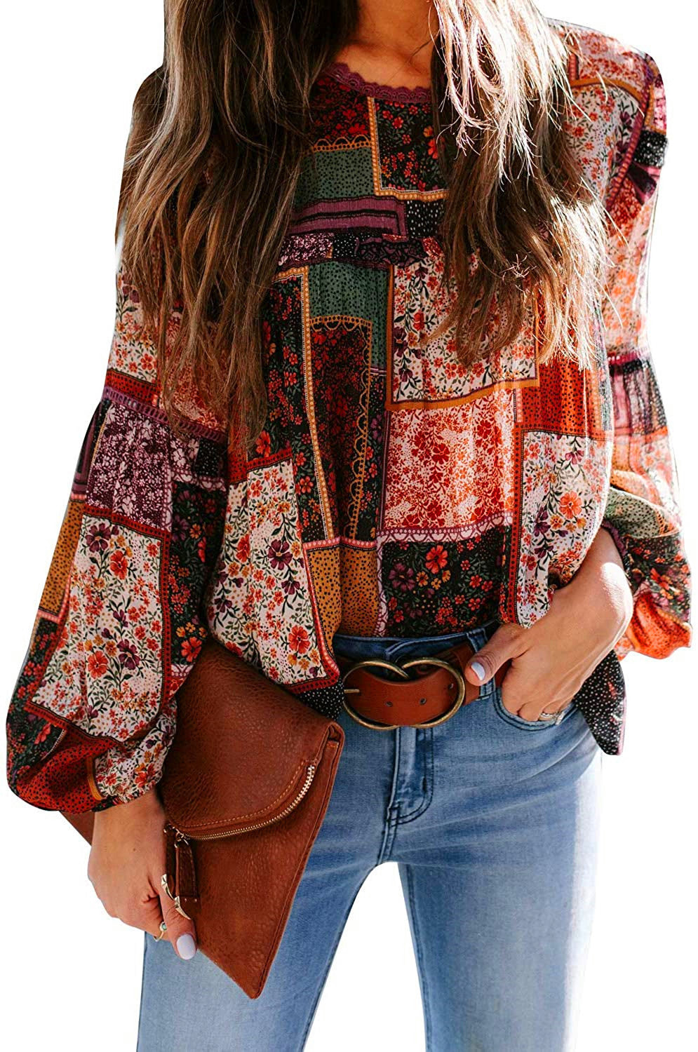 Patchwork Long Sleeve Top