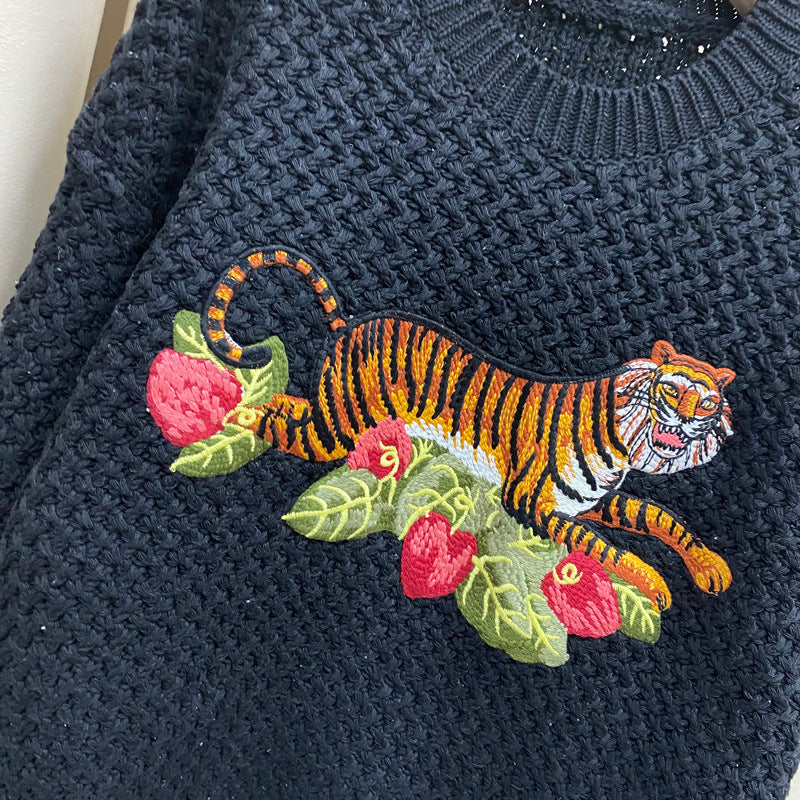 Crochet Tiger Knit Sweater