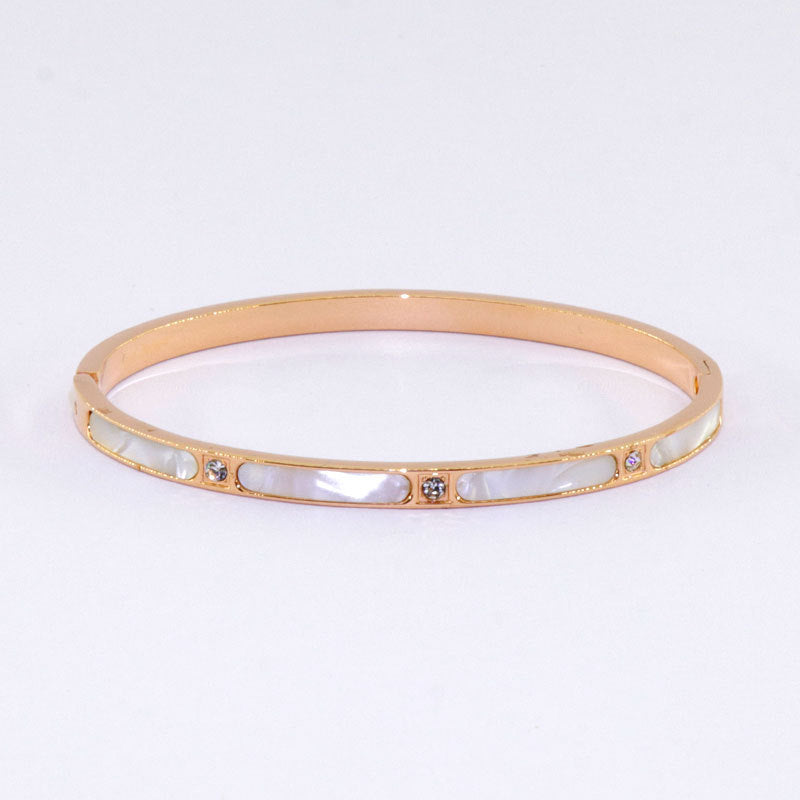 Shell and Diamond Bangle