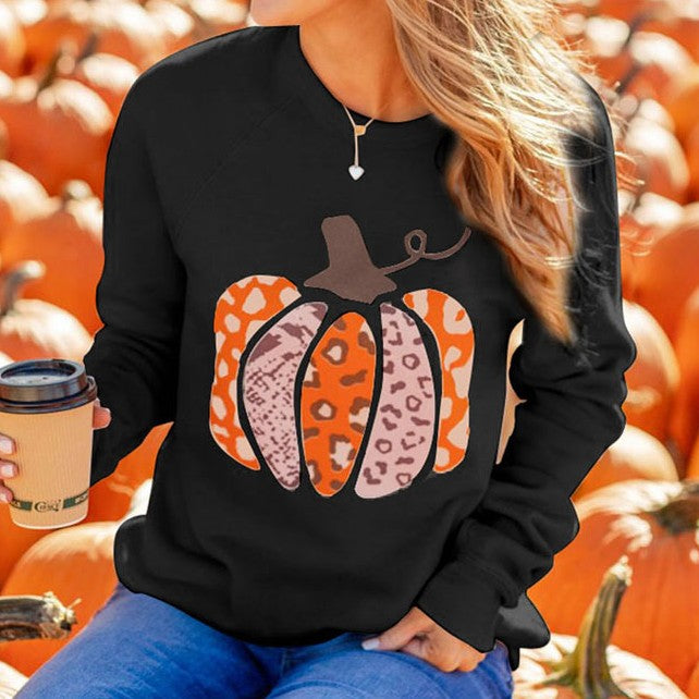 Animal Print Fall Pumpkin Sweatshirt