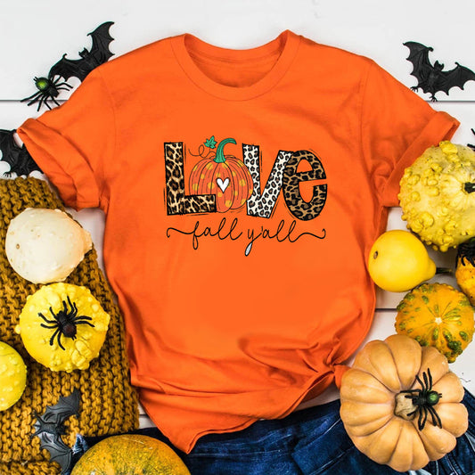 Love Fall Yall Short Sleeve T-Shirt