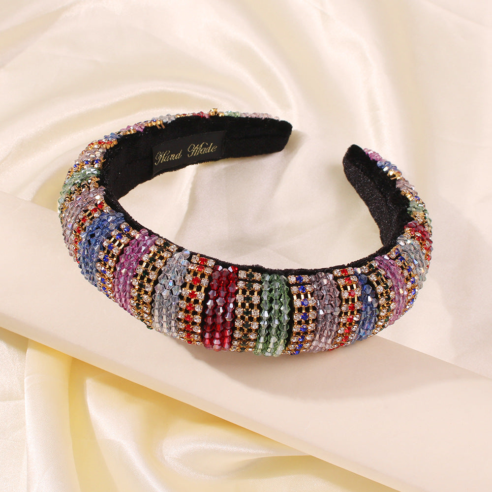 Striped Rhinestone Headband