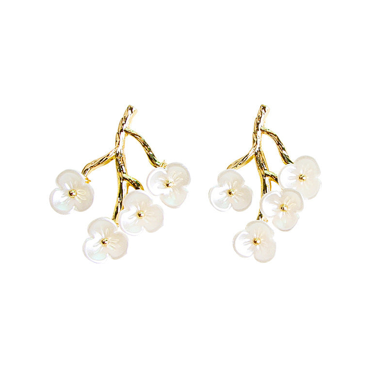 White Cherry Blossom Earrings