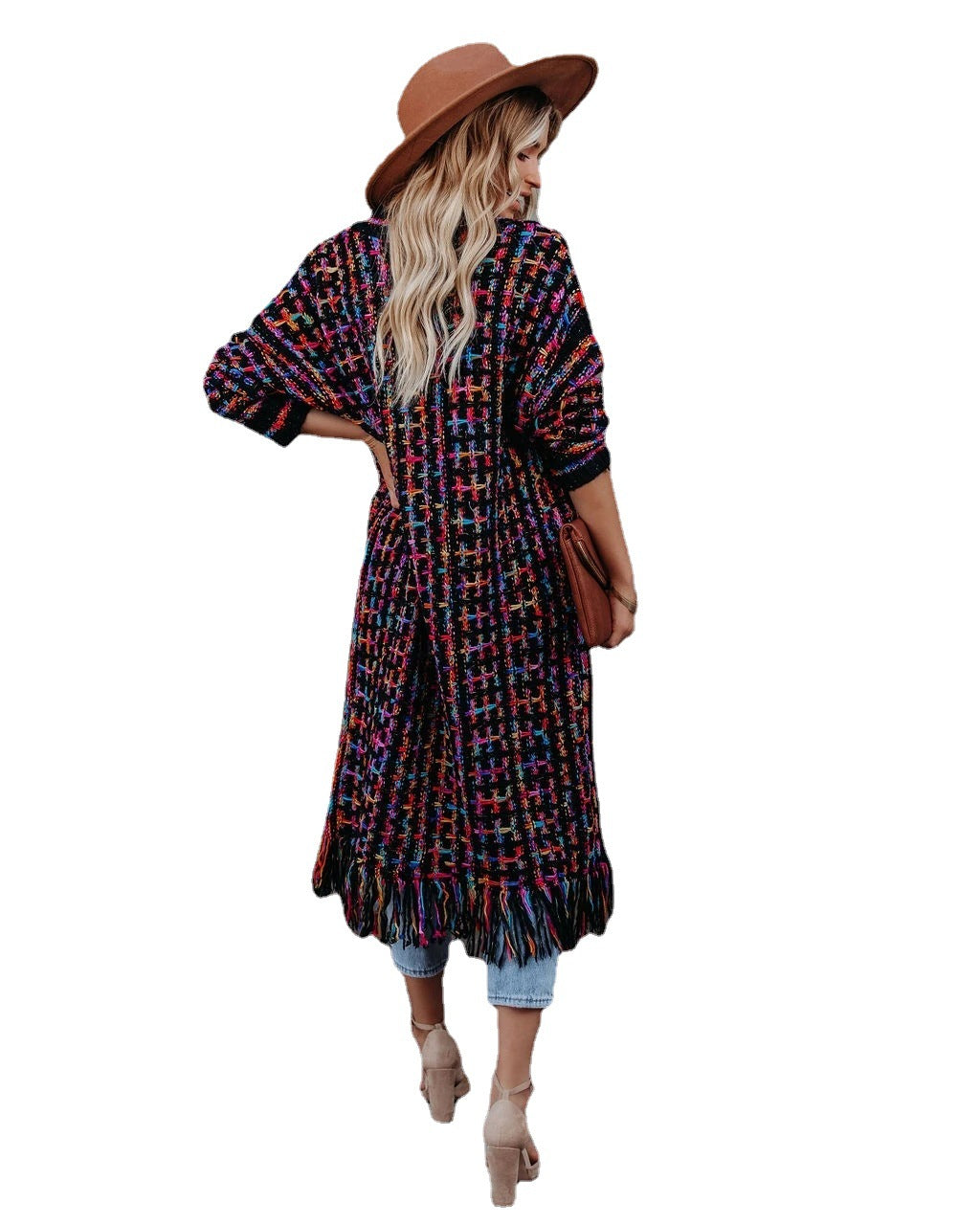 Multicolor Tassel Long Cardigan