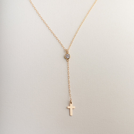 Tiny Cross Pendant Necklace