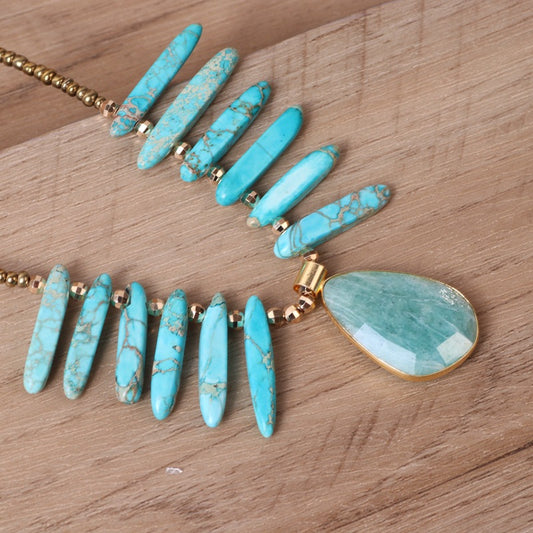 Boho Turquoise Stone Necklace