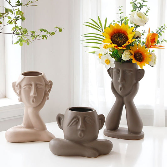 Ceramic Abstract Flower Pot