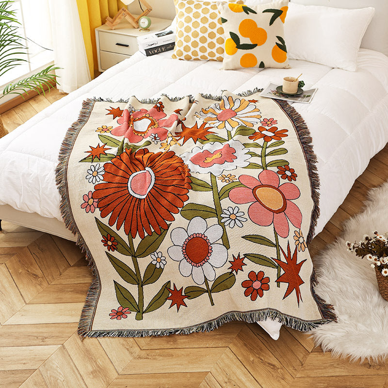 Whimsical Floral Blanket, Groovy Floral Blanket
