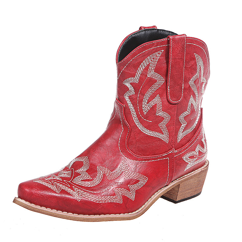 Western Stitched Cowgirl Ankle Boot