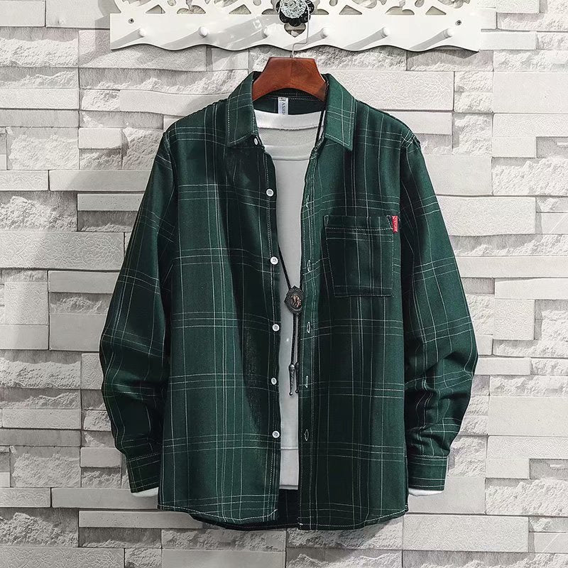 Men's Long Sleeve Button Down Plaid Shirt