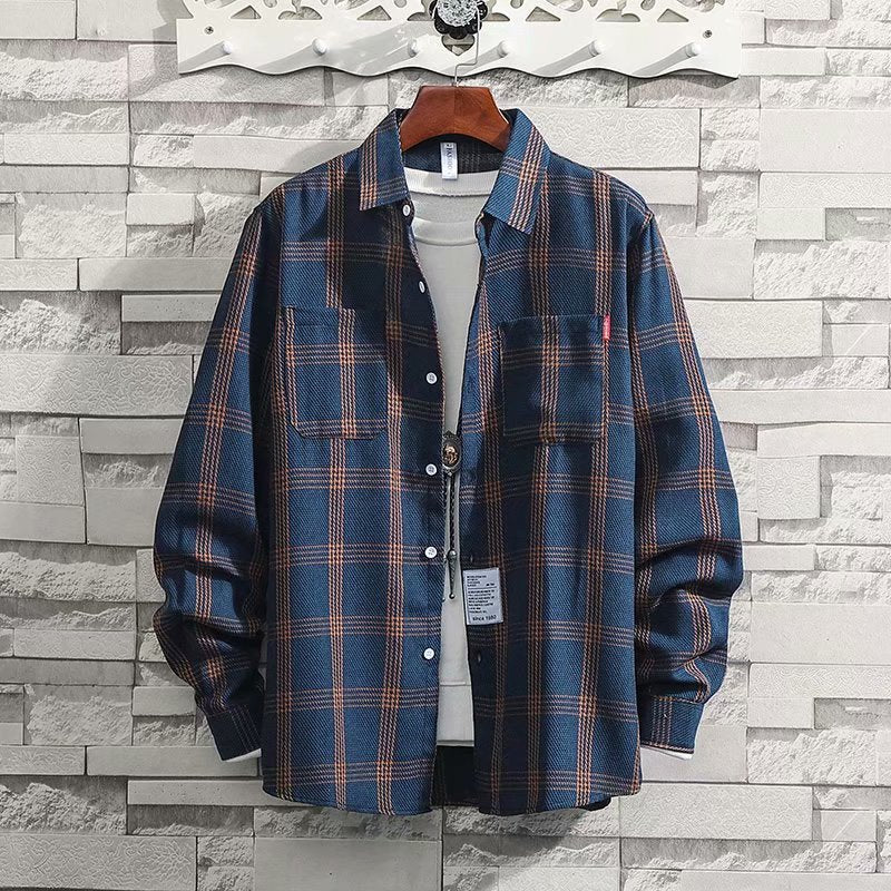 Men's Long Sleeve Button Down Plaid Shirt