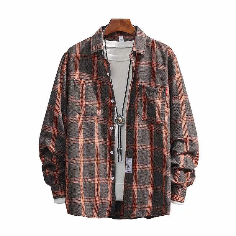 Men's Long Sleeve Button Down Plaid Shirt