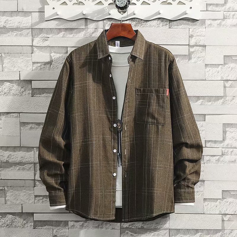 Men's Long Sleeve Button Down Plaid Shirt