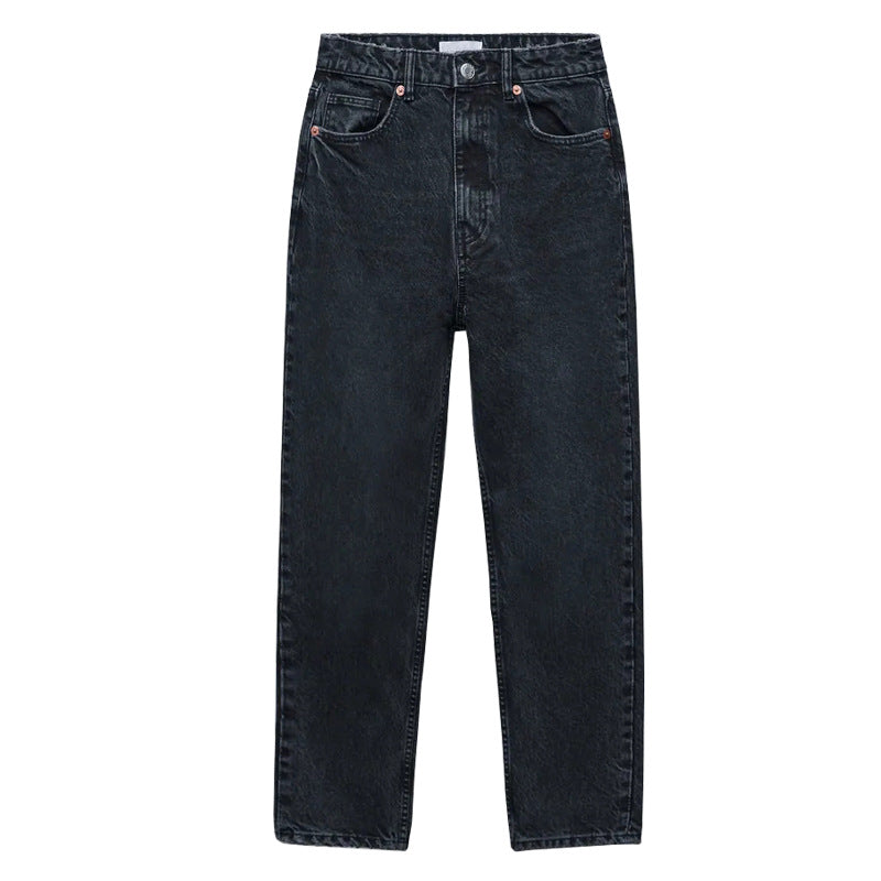 Straight Leg High Waist Jeans