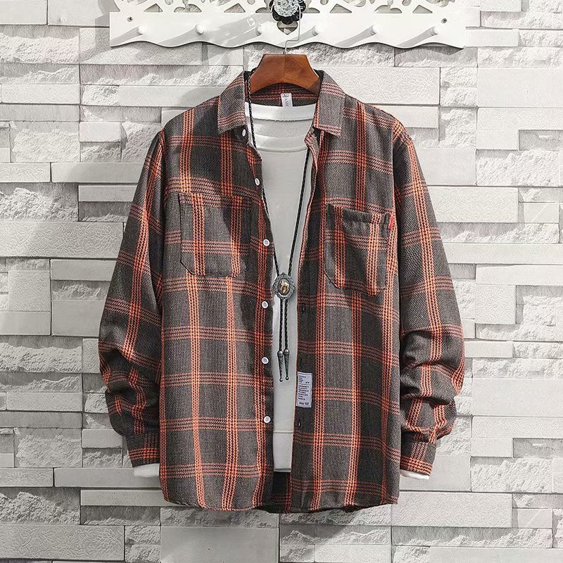 Men's Long Sleeve Button Down Plaid Shirt