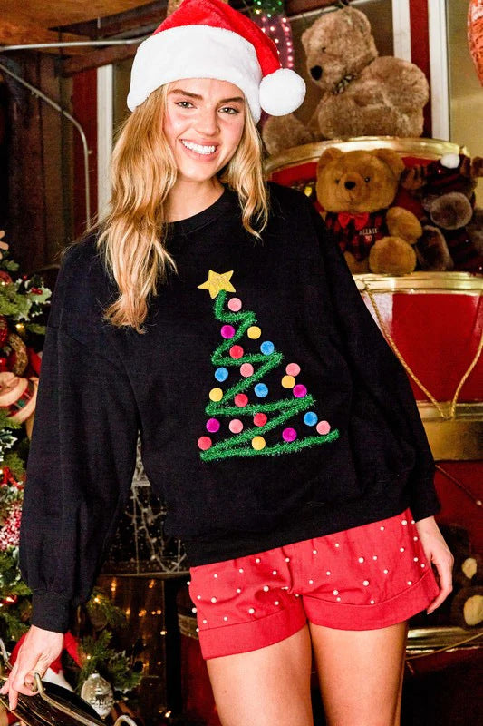 Christmas Tree PomPom Sweater