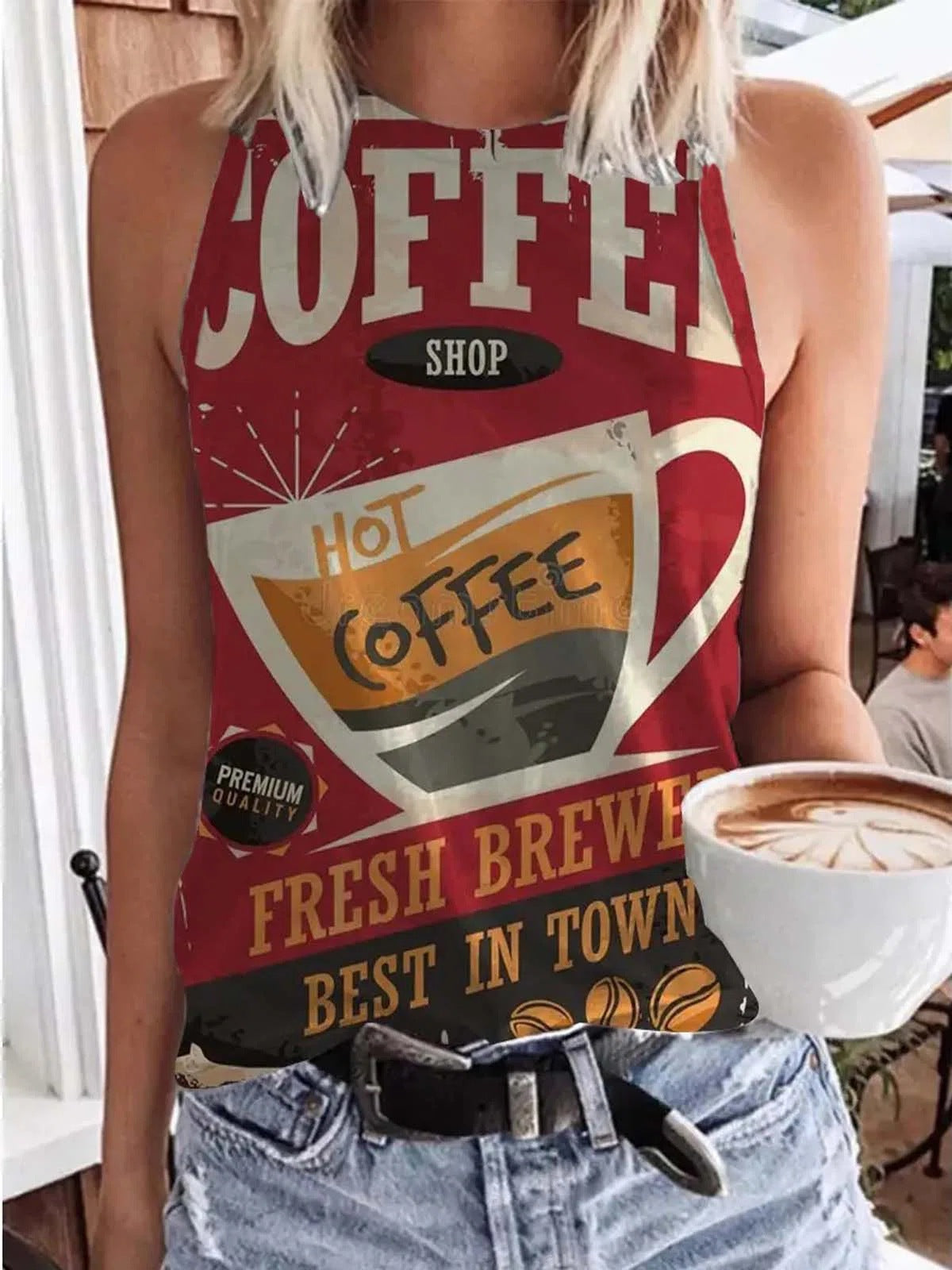 Vintage Graphic Tank Top- Dream/Orange Juice/Tomatoes/Lemonade/Coffee/Strawberry/Vintage Sports