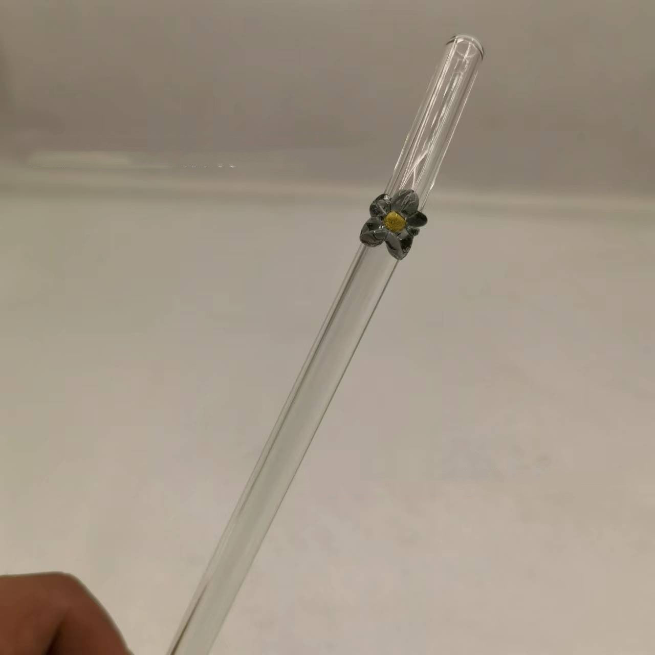 Glass Flower Straw