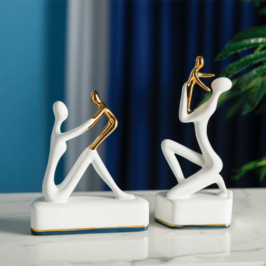 Abstract Family Bookend Sculpture