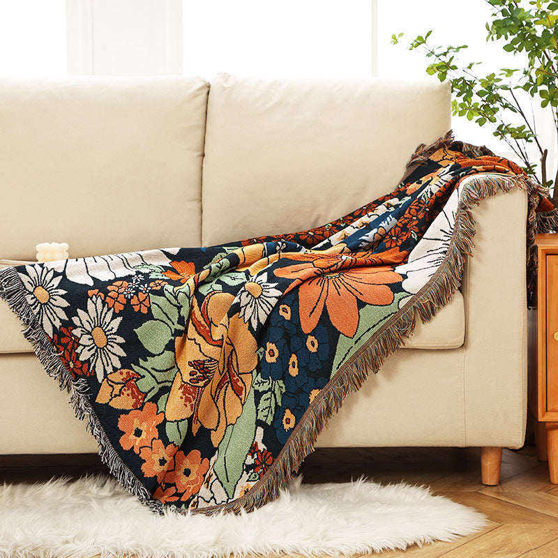 Whimsical Floral Blanket, Groovy Floral Blanket