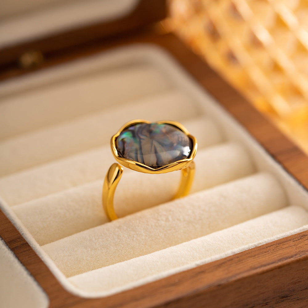 Gold Abalone Shell Ring