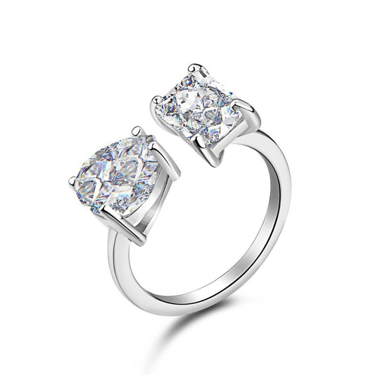 Sterling Silver Open Diamond Ring