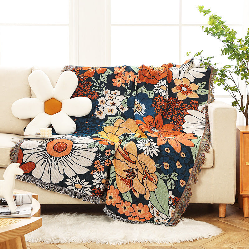 Whimsical Floral Blanket, Groovy Floral Blanket