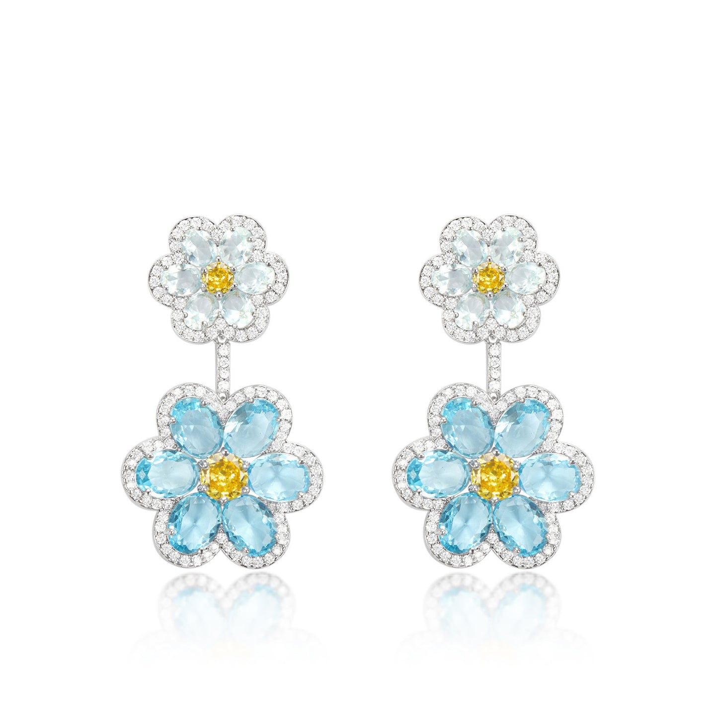 Flower Power Crystal Drop Earrings