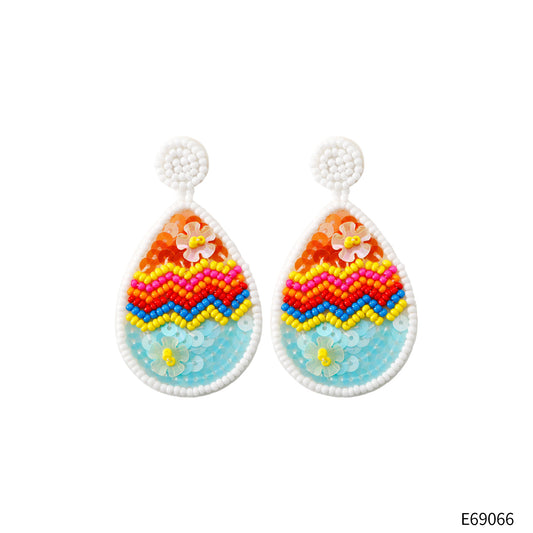 Beaded Colorful Easter Earrings