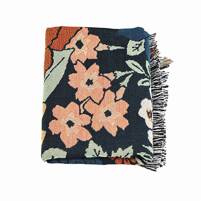 Whimsical Floral Blanket, Groovy Floral Blanket