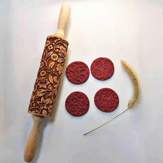 Vintage Floral Embossed Rolling Pin