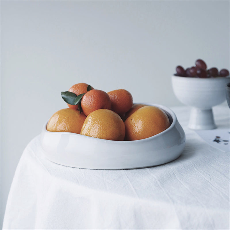 Creamy White Irregular Design Minimalist Ceramic Bowl