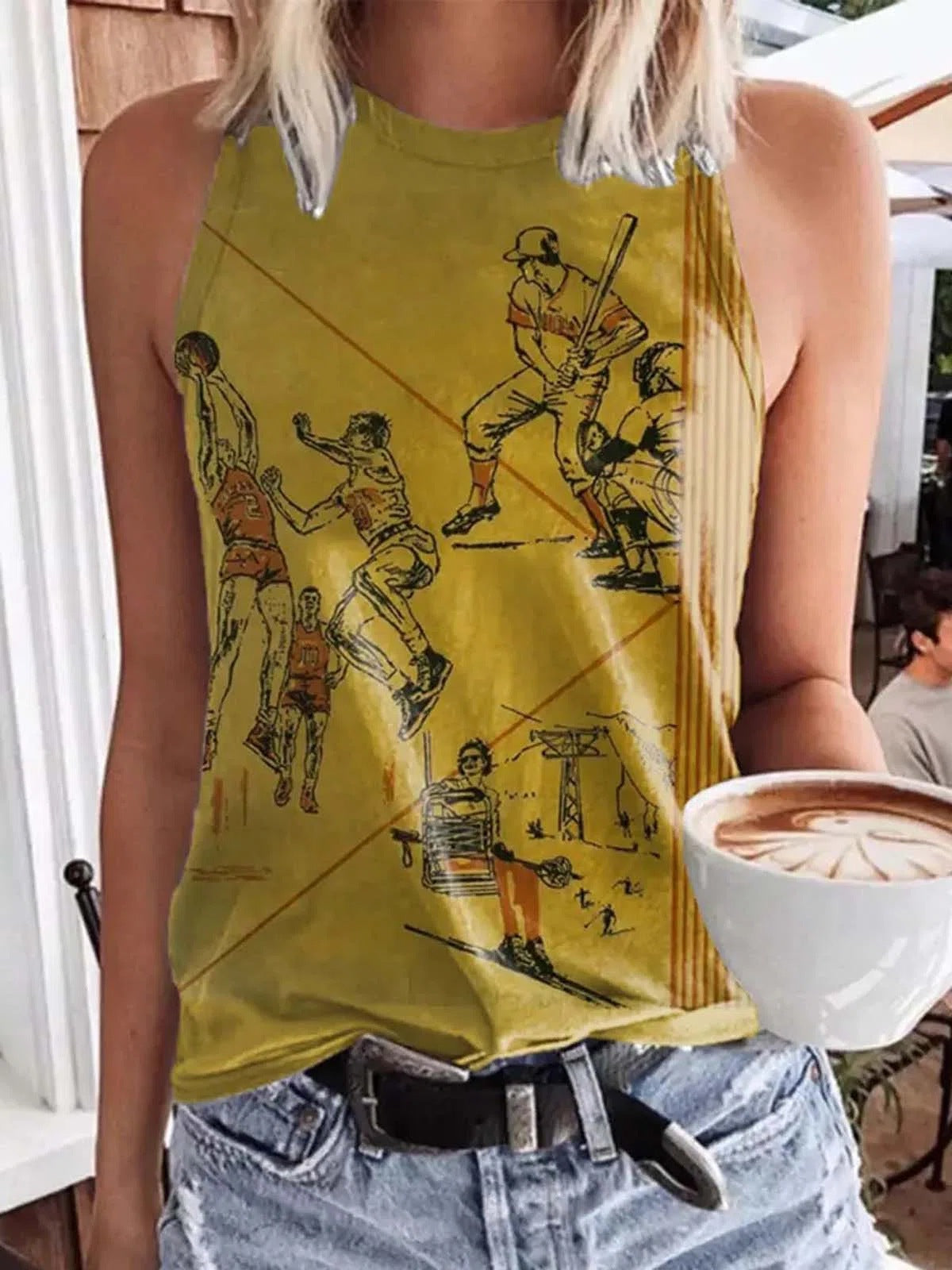 Vintage Graphic Tank Top- Dream/Orange Juice/Tomatoes/Lemonade/Coffee/Strawberry/Vintage Sports