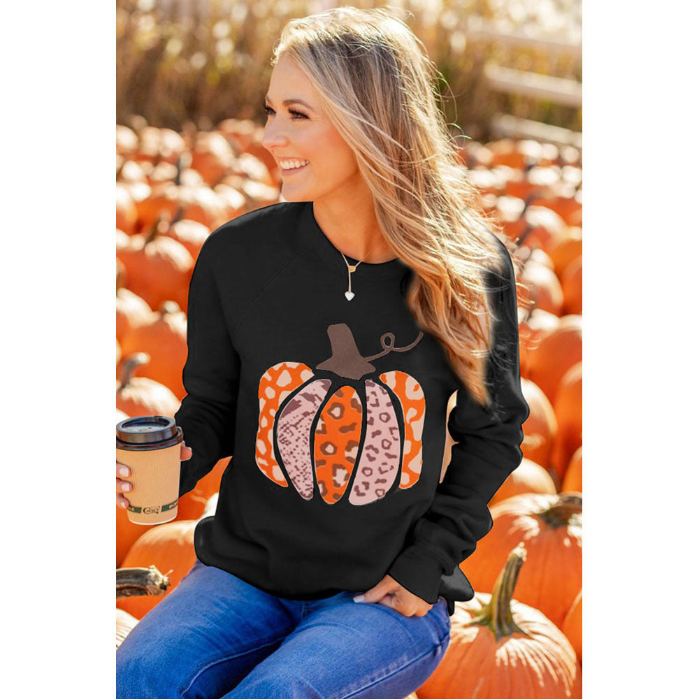 Animal Print Fall Pumpkin Sweatshirt