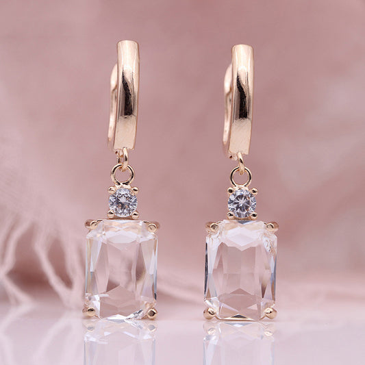 Square Crystal Drop Earrings