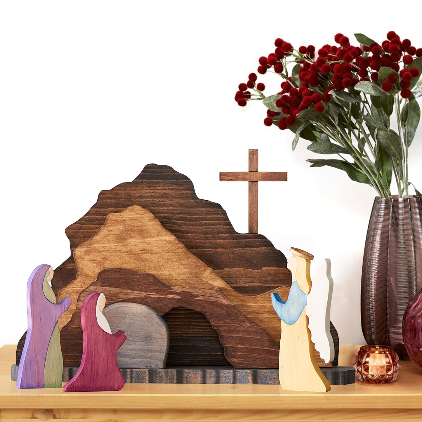 Wooden Easter Scene