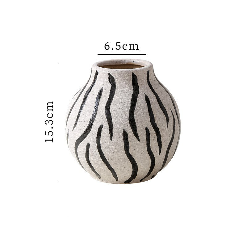 Nordic Animal Print Simple Ceramic Vase